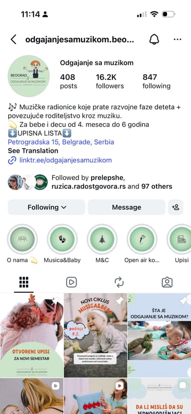 @odgajanjesamuzikom.beo Instagram profil